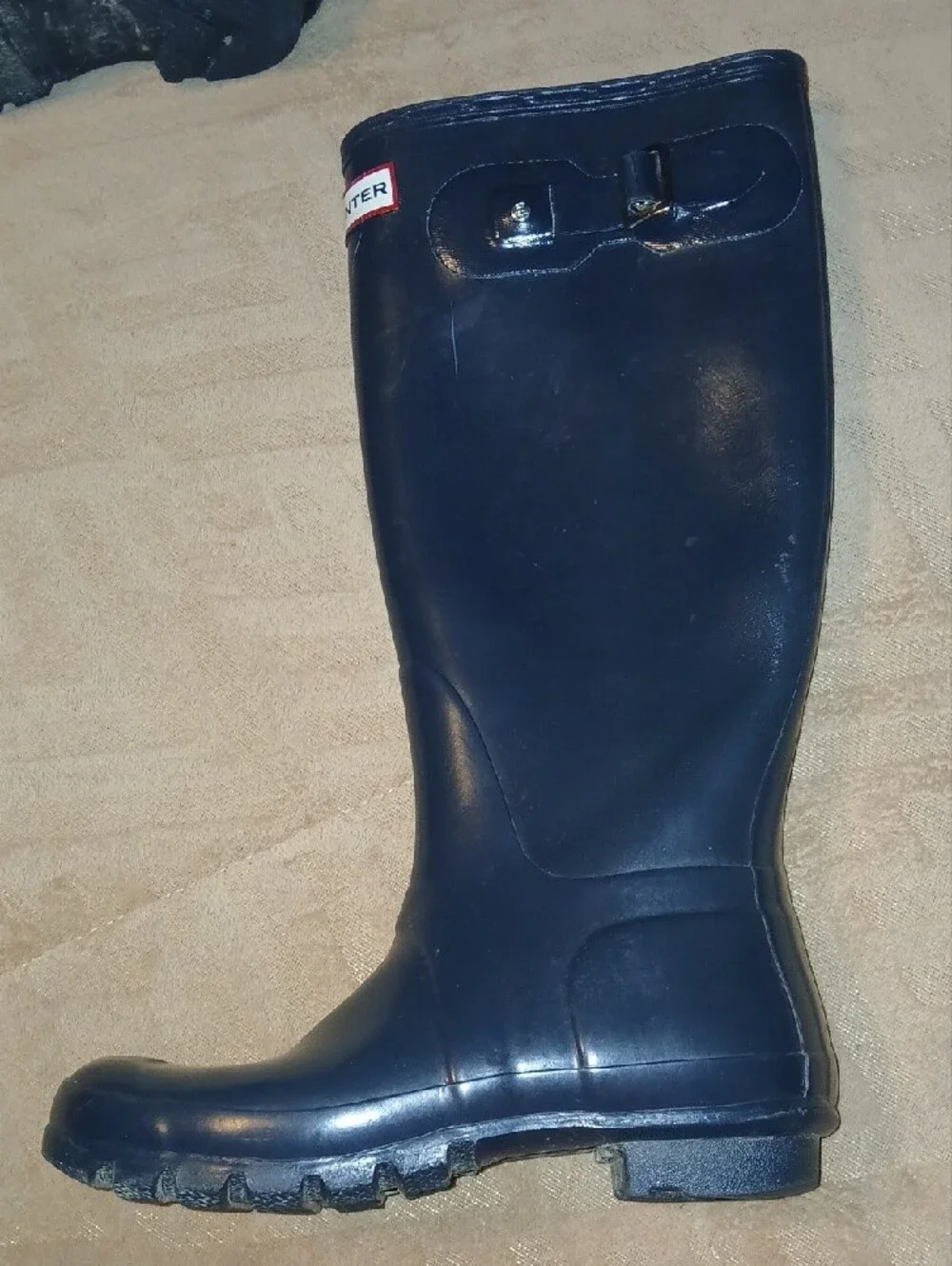 Hunter Unisex Navy Original Gloss Tall Rain/Snow Boots Sz: M6, W7